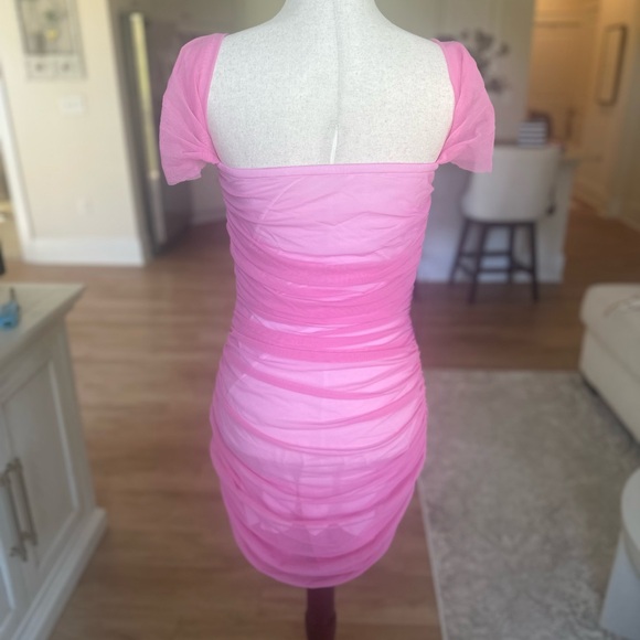 Norma Kamali Candy Pink Winglet Sleeve Dress - Picture 3 of 5
